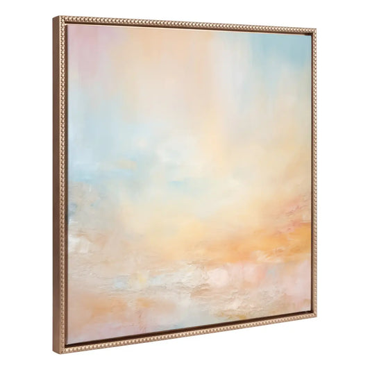 Tonal Abstract Pastels Framed Canvas - Gold / 30x30 - kateandlaurel