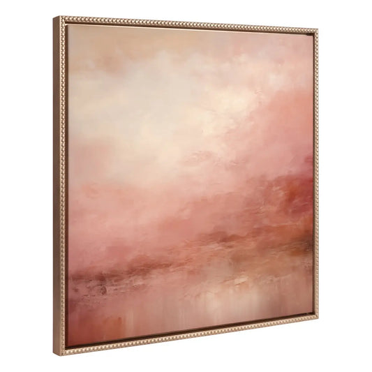 Tonal Abstract Pink Beach Framed Canvas - Gold / 30x30 - kateandlaurel
