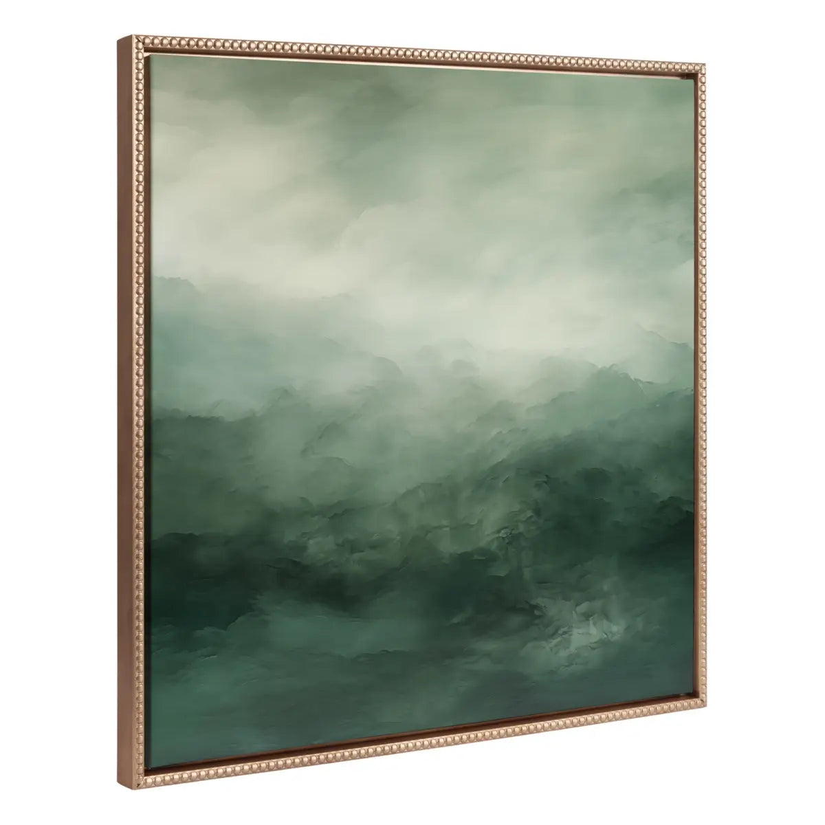 Tonal Abstract Sage Green Framed Canvas - Gold / 30x30 - kateandlaurel