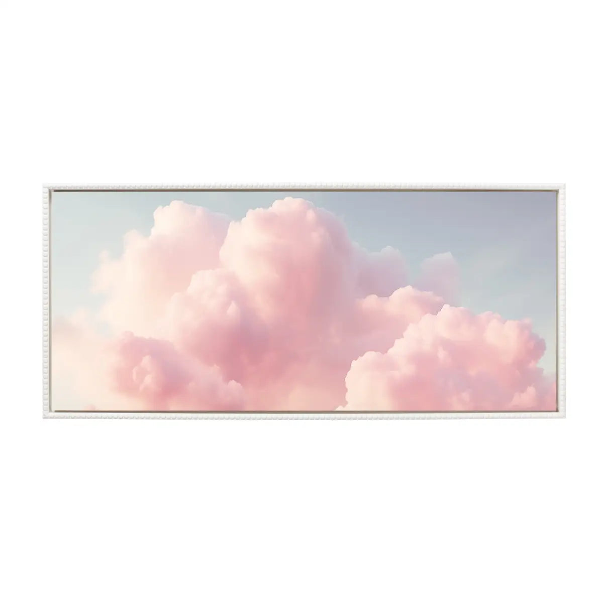 Framed Canvas Art - Vintage Pink Clouds Mountain Landscape - kateandlaurel