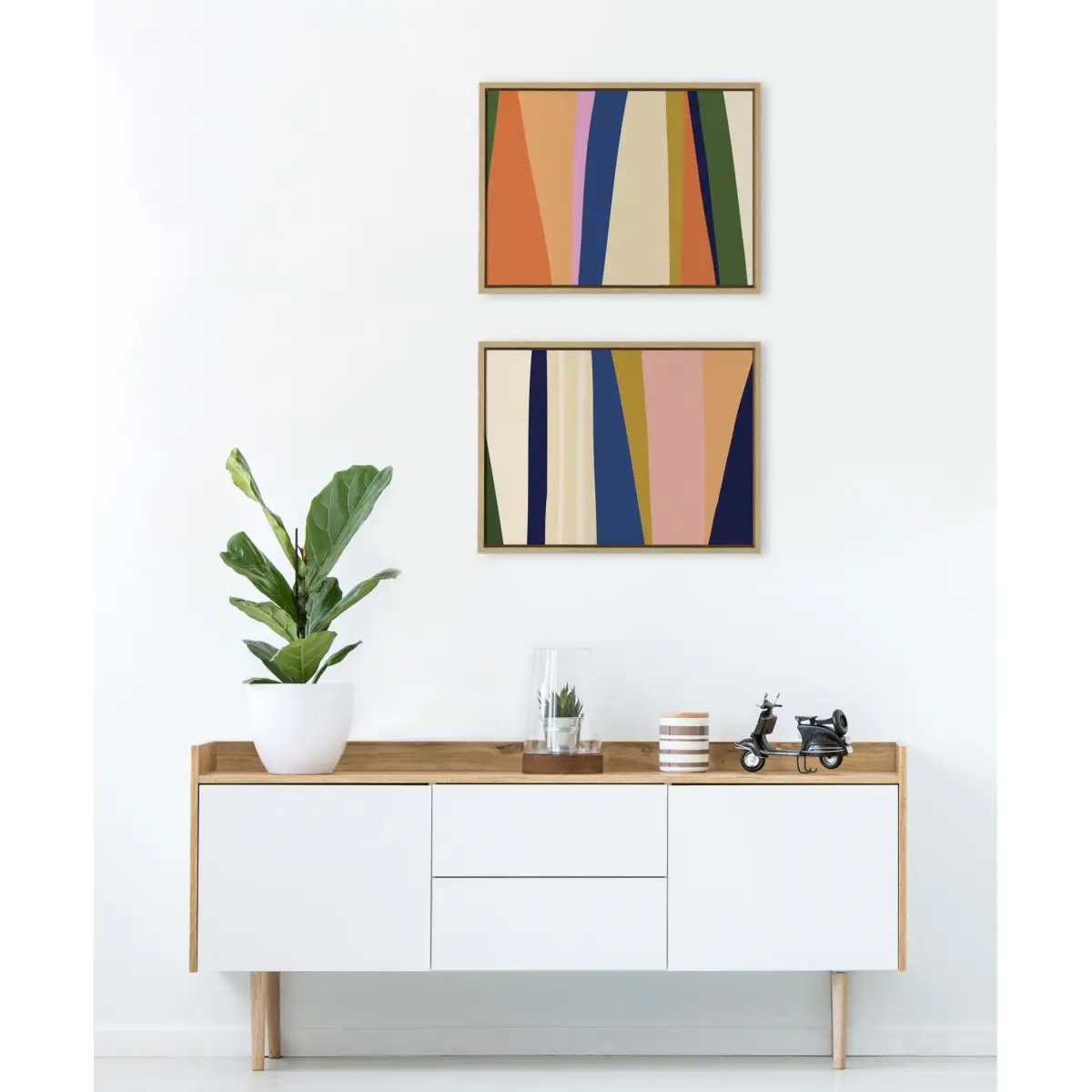 Boho Max 1 and 2 Framed Canvas - Natural / 2 Piece 18x24 - kateandlaurel