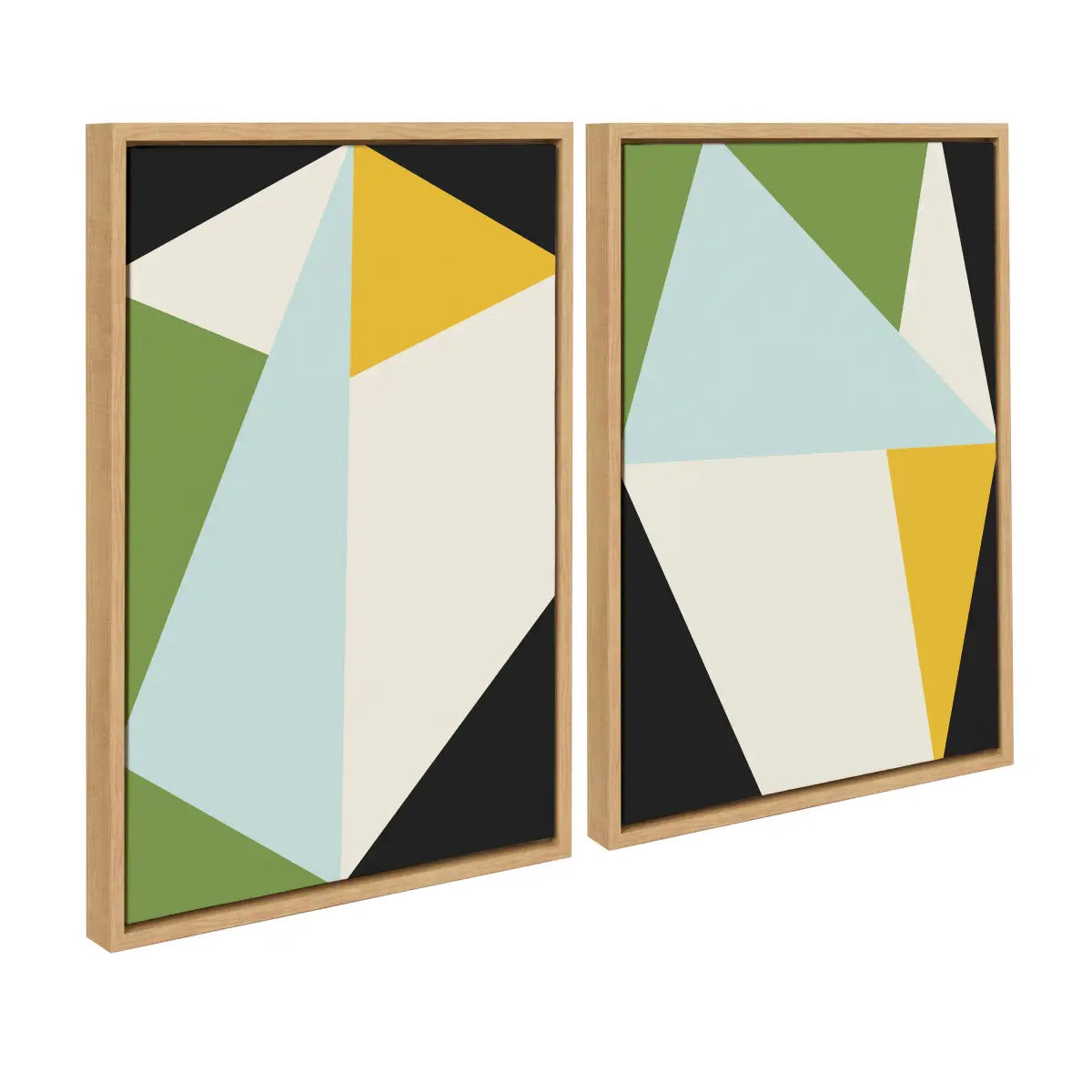 Framed Canvas - Bold Graphic 1 and 2 - Natural / 2 Piece 18x24 - kateandlaurel