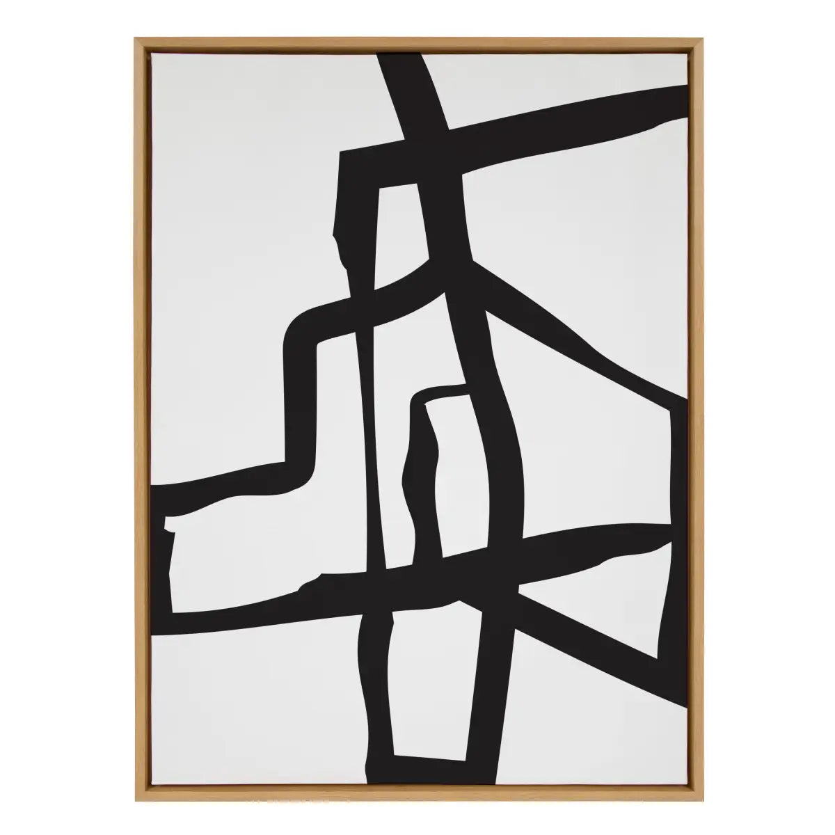 Framed Canvas - Bold Sophisticated Abstract Black Stroke - kateandlaurel