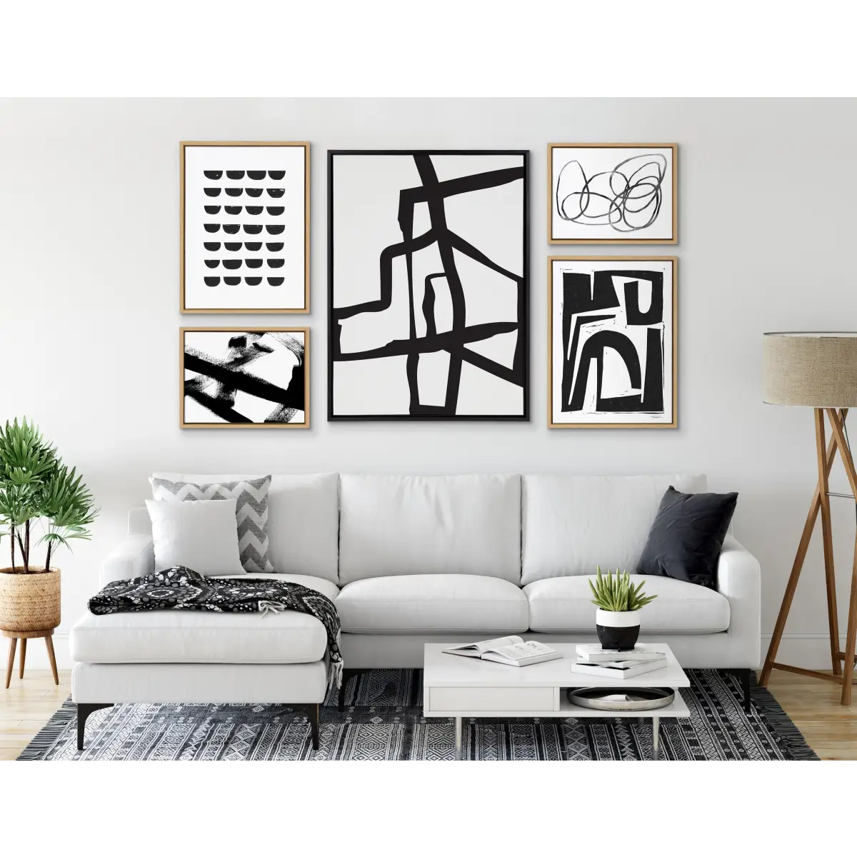 Framed Canvas - Bold Sophisticated Abstract Black Stroke - kateandlaurel