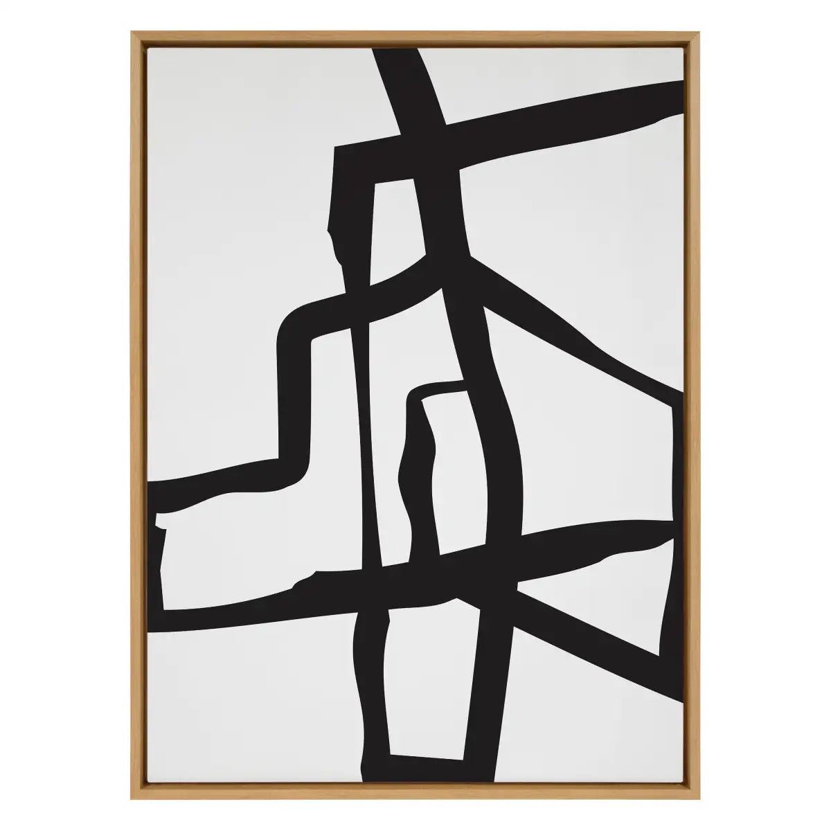 Framed Canvas - Bold Sophisticated Abstract Black Stroke - kateandlaurel