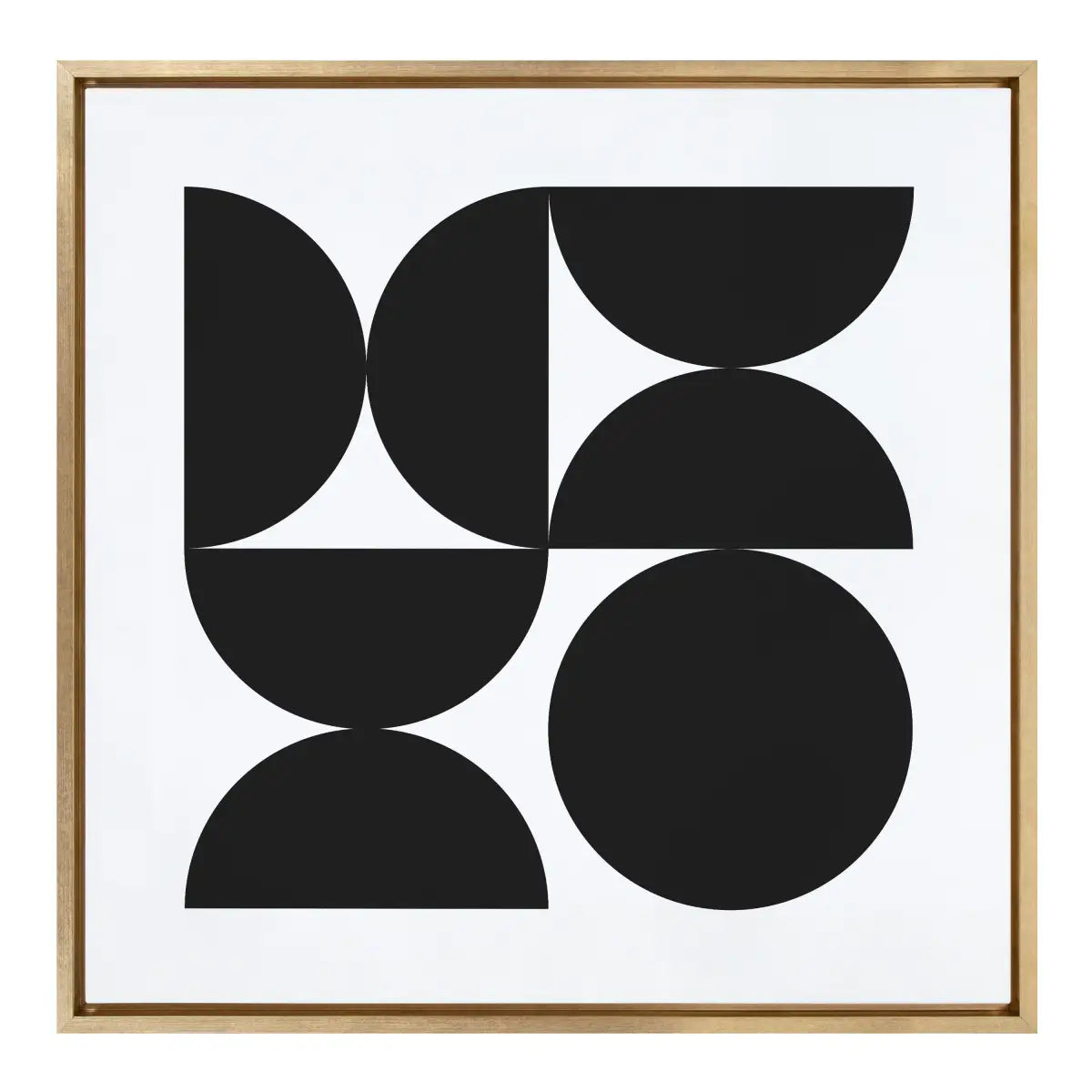 Framed Canvas - Bold Vintage Geometric Black and White - Gold / 30x30 - kateandlaurel
