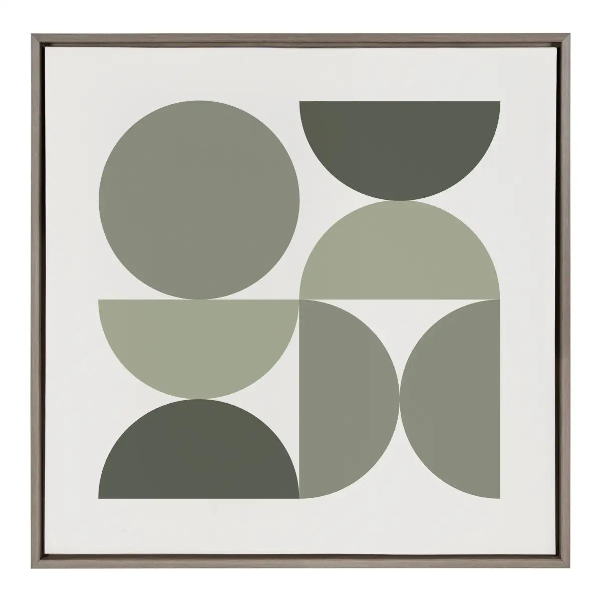 Framed Canvas - Bold Vintage Geometric Nourishing Greens - Gray / 30x30 - kateandlaurel