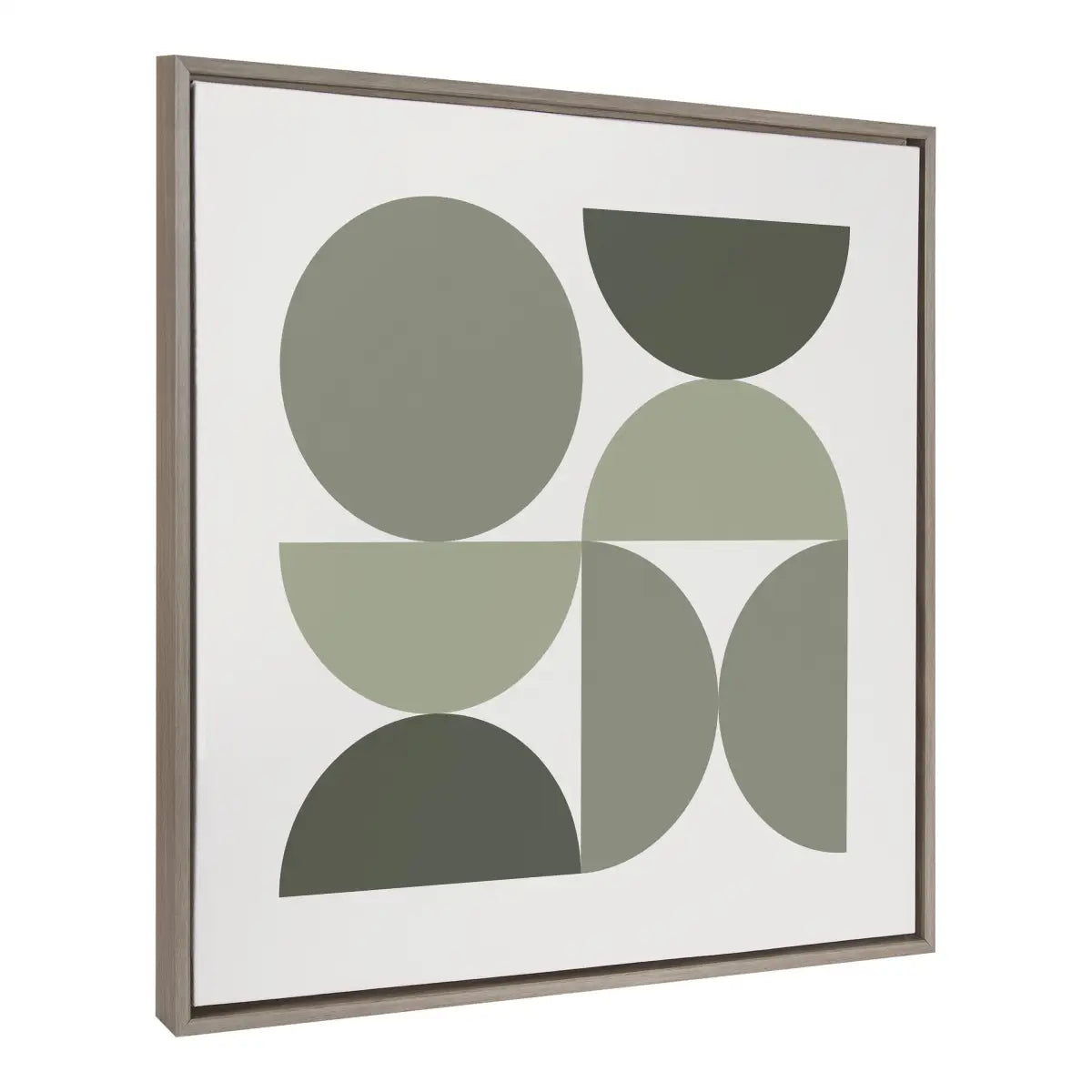 Framed Canvas - Bold Vintage Geometric Nourishing Greens - Gray / 30x30 - kateandlaurel