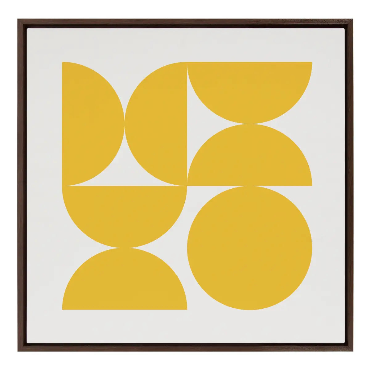 Framed Canvas - Bold Vintage Geometric Sunshine Yellow - kateandlaurel