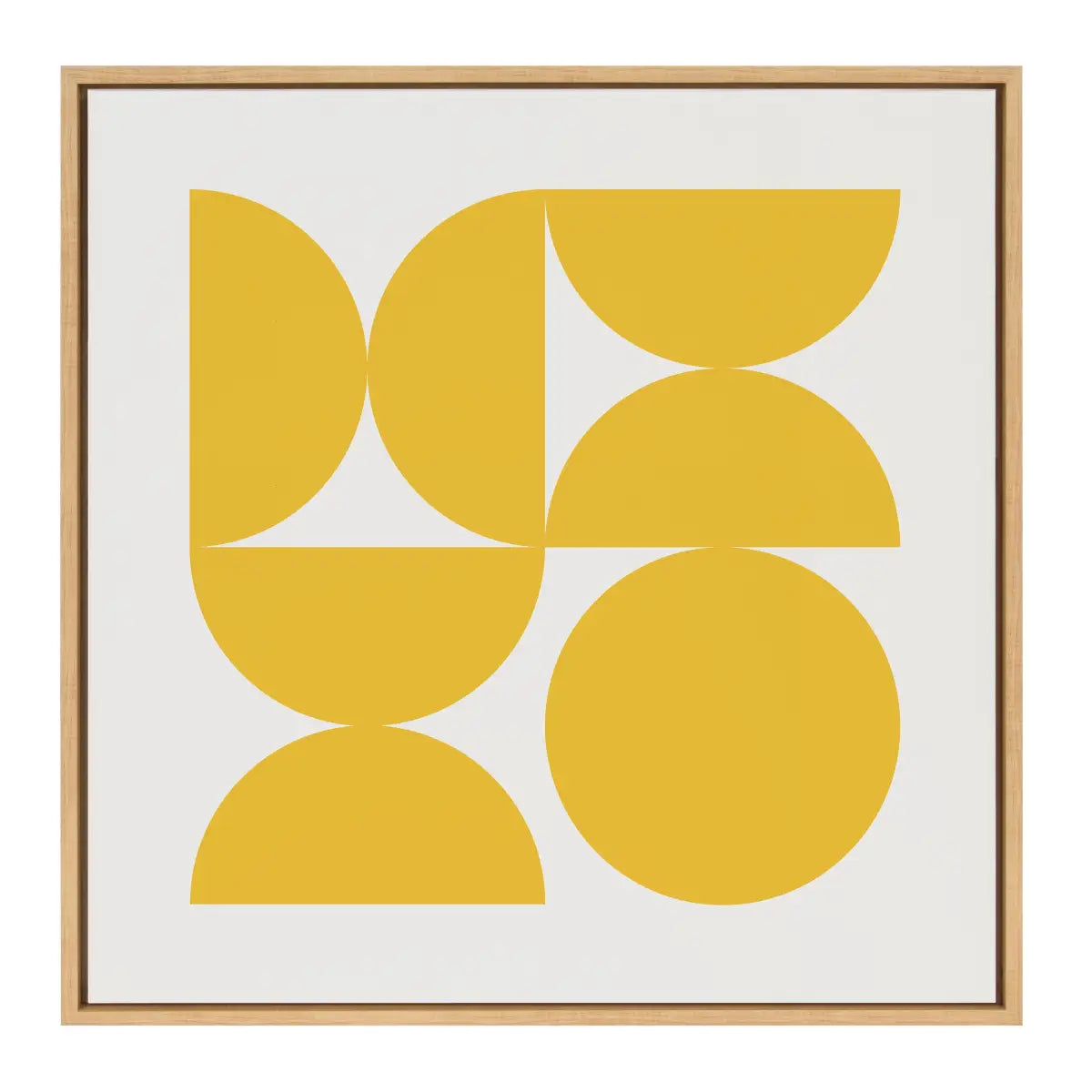 Framed Canvas - Bold Vintage Geometric Sunshine Yellow - kateandlaurel