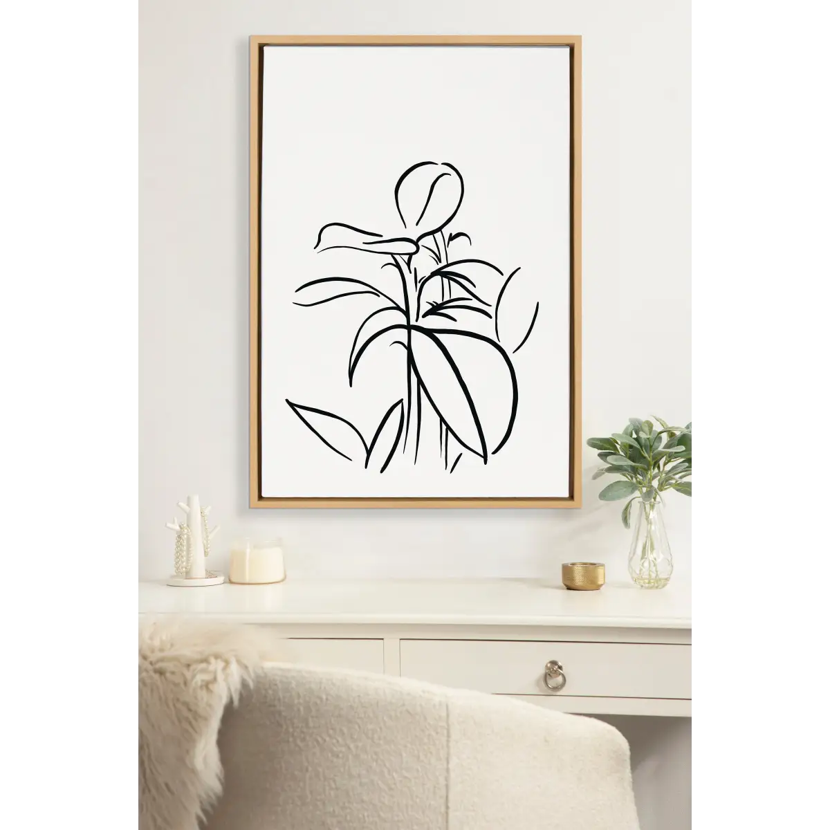 Framed Canvas - Botanical Sketch Print No 1 - kateandlaurel