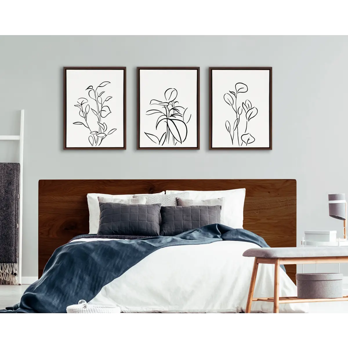 Framed Canvas - Botanical Sketch Print No 1 - kateandlaurel