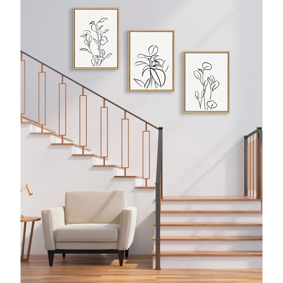 Framed Canvas - Botanical Sketch Print No 1 - kateandlaurel