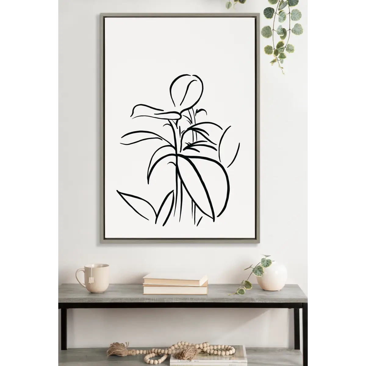 Framed Canvas - Botanical Sketch Print No 1 - kateandlaurel