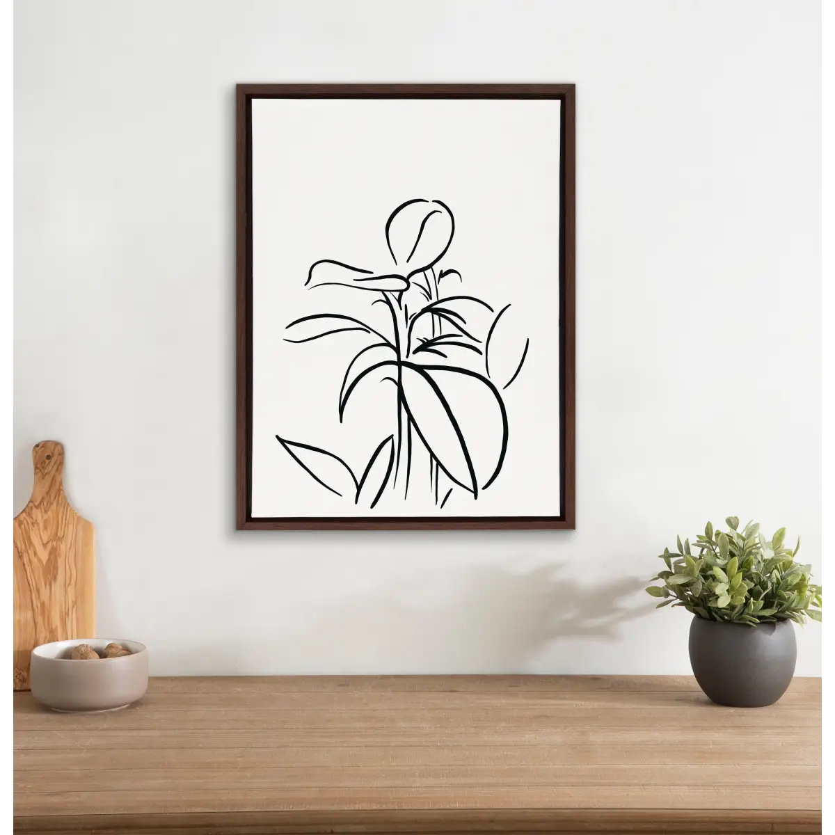Framed Canvas - Botanical Sketch Print No 1 - kateandlaurel