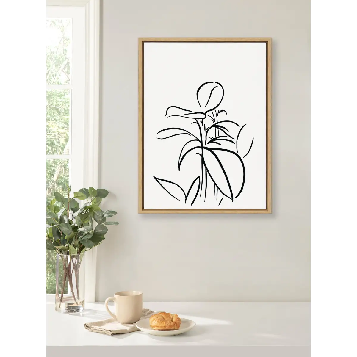 Framed Canvas - Botanical Sketch Print No 1 - kateandlaurel