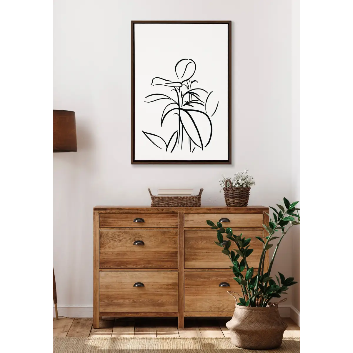 Framed Canvas - Botanical Sketch Print No 1 - kateandlaurel