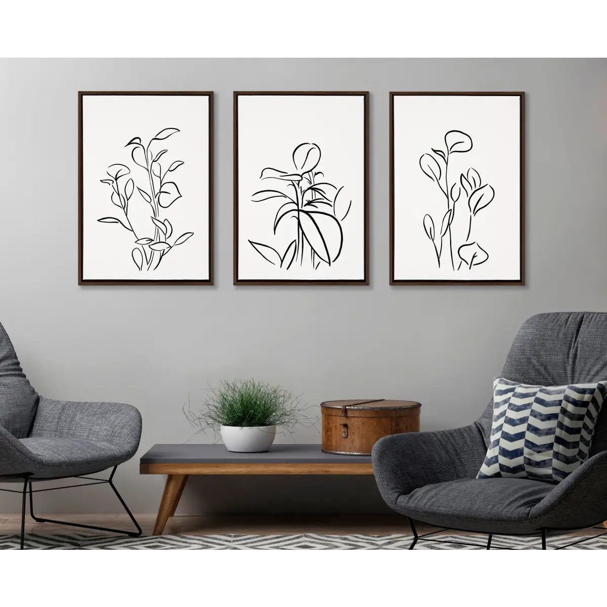 Framed Canvas - Botanical Sketch Print No 1 - kateandlaurel