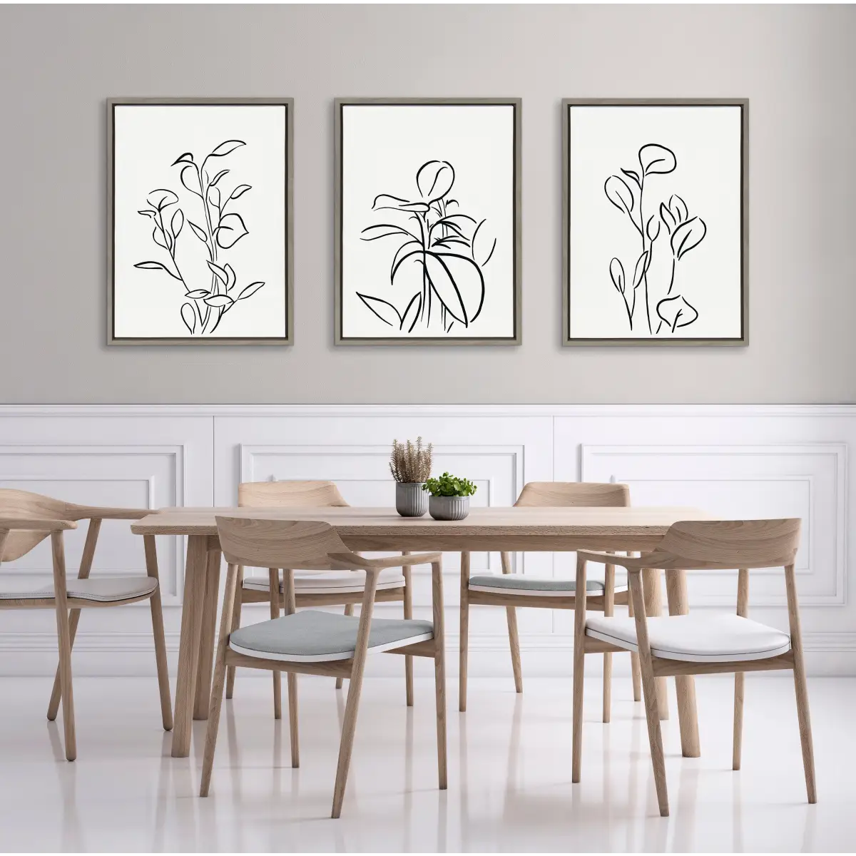 Framed Canvas - Botanical Sketch Print No 1 - kateandlaurel