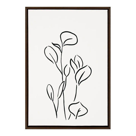 Botanical Sketch Print No 3 Framed Canvas - Brown / 23x33 - kateandlaurel
