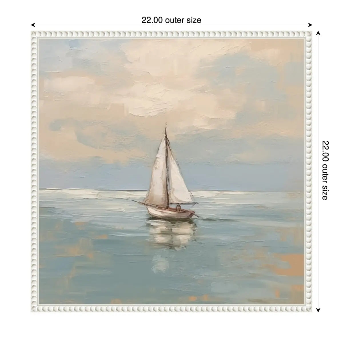Calm Pastel Sailboat Landscape Framed Canvas - kateandlaurel