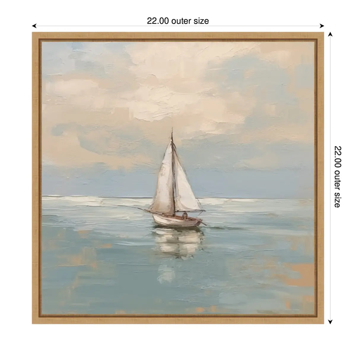 Calm Pastel Sailboat Landscape Framed Canvas - kateandlaurel