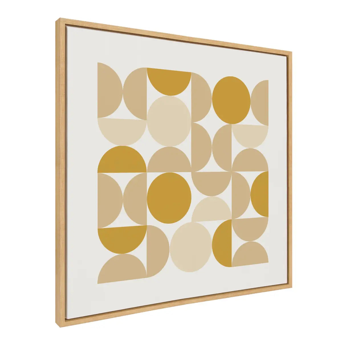 Framed Canvas - Circles and Curves Earthy Neutral - Natural / 30x30 - kateandlaurel
