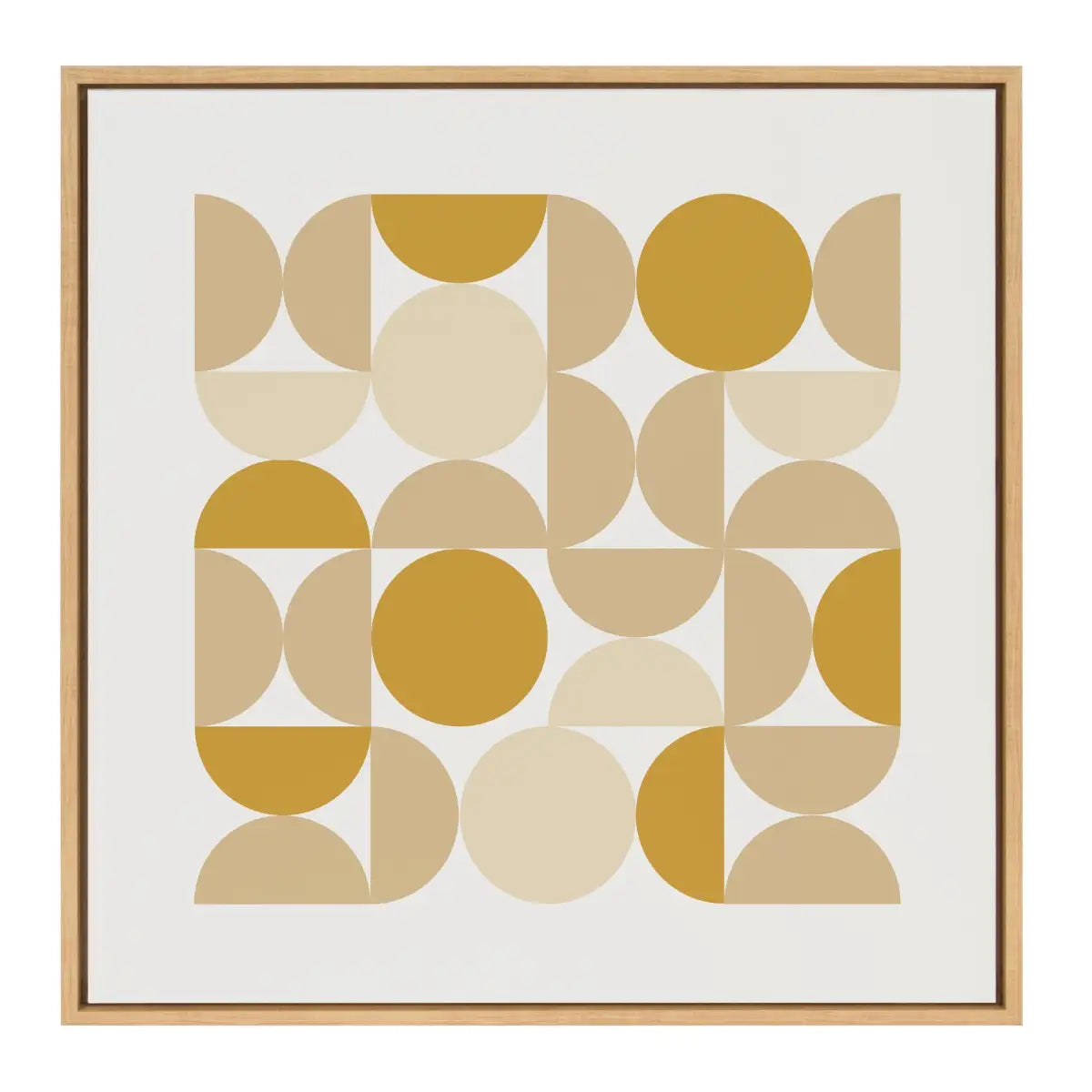 Framed Canvas - Circles and Curves Earthy Neutral - Natural / 30x30 - kateandlaurel