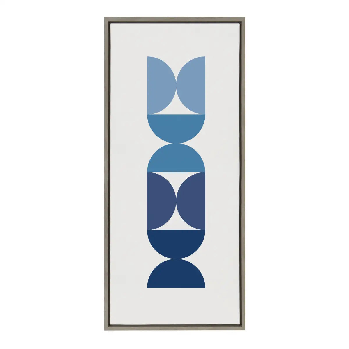 Framed Canvas - Circles and Curves Ocean Beach Blues - kateandlaurel