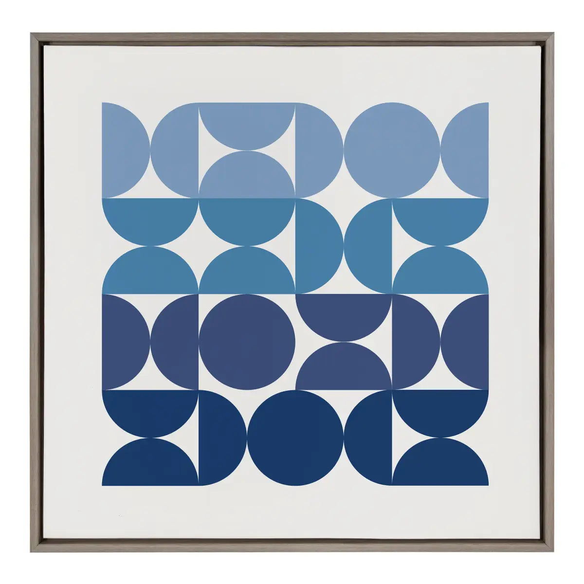 Framed Canvas - Circles and Curves Ocean Beach Blues - kateandlaurel