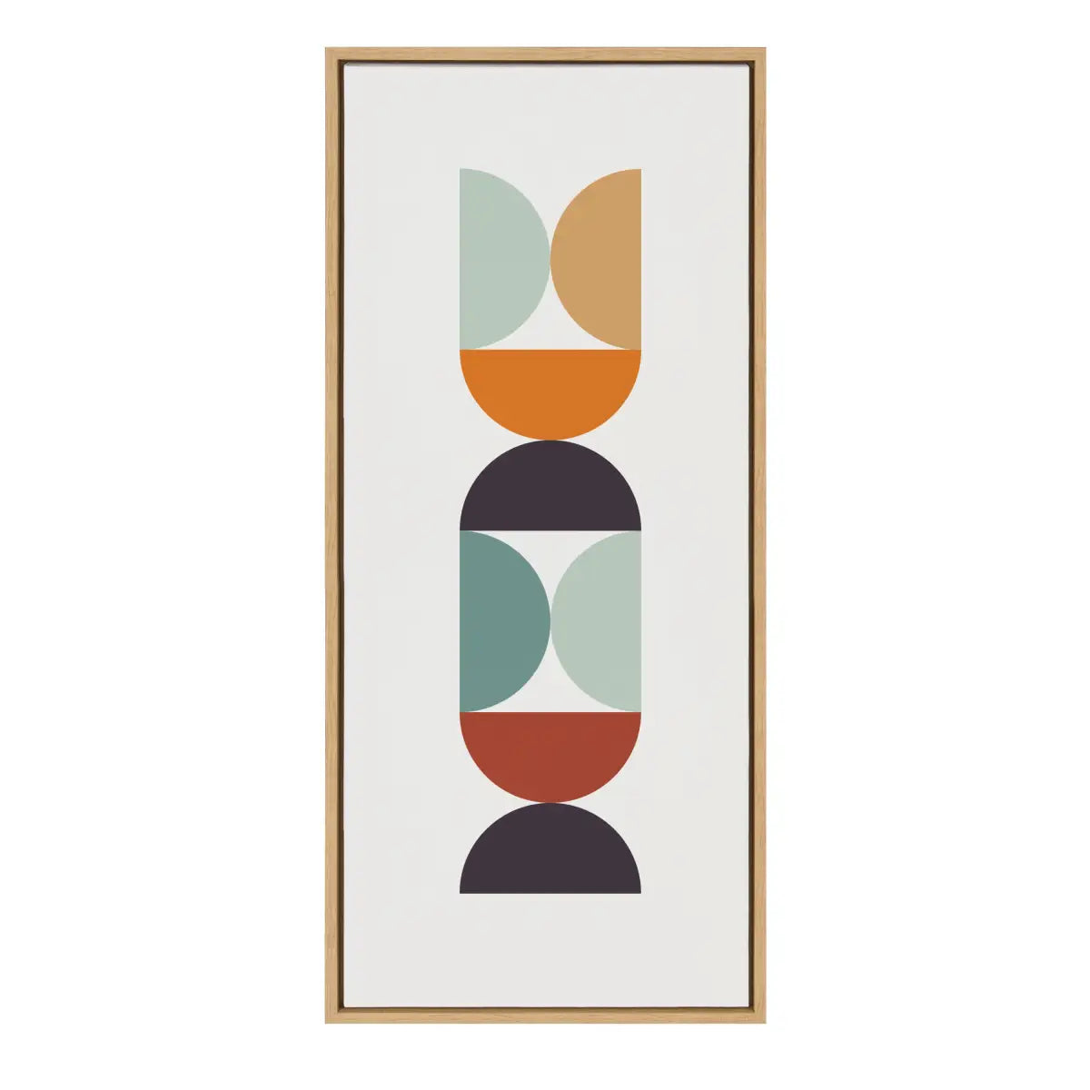 Framed Canvas - Circles and Curves Retro Color - kateandlaurel