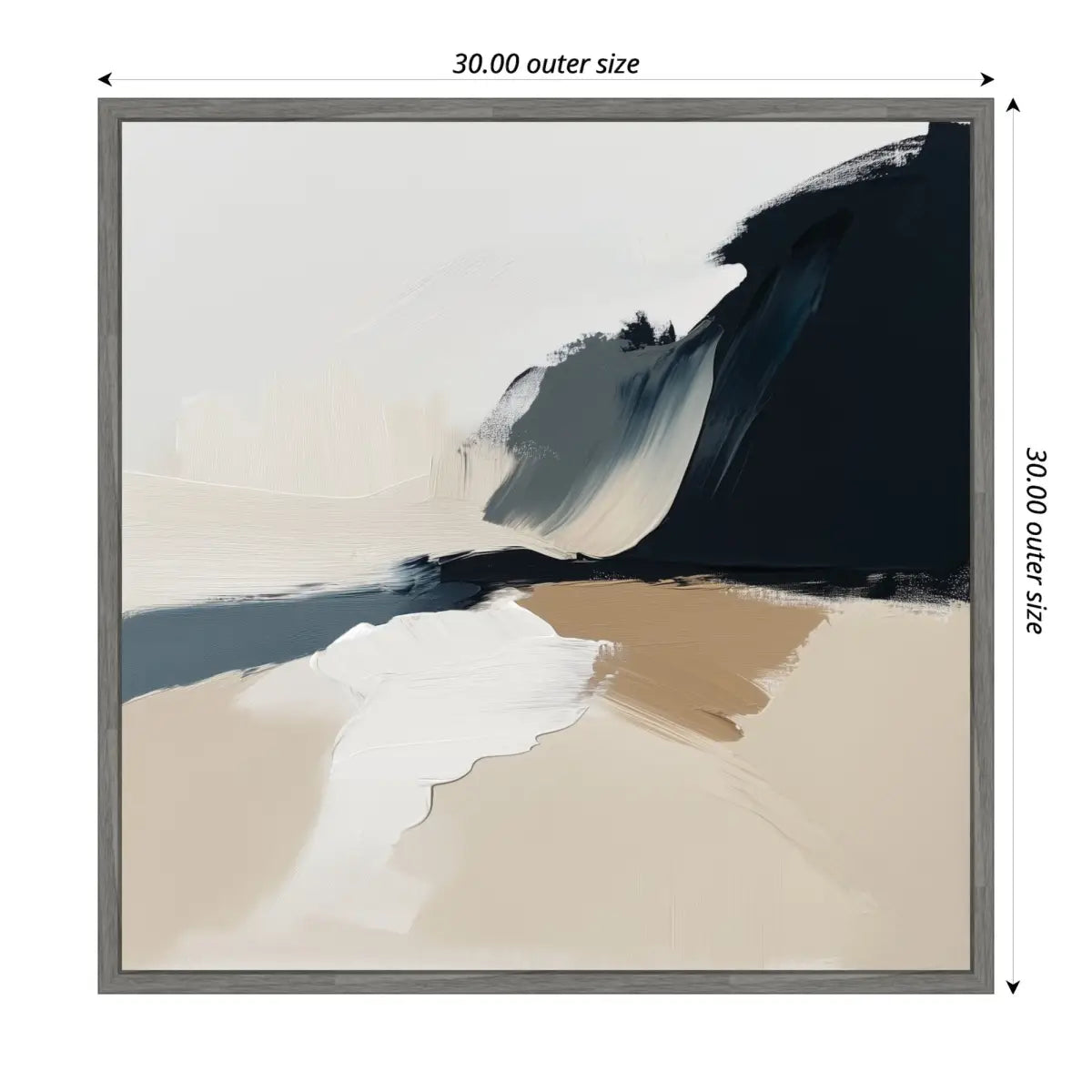 Coastal Sand Modern Abstract Landscape Framed Canvas - kateandlaurel