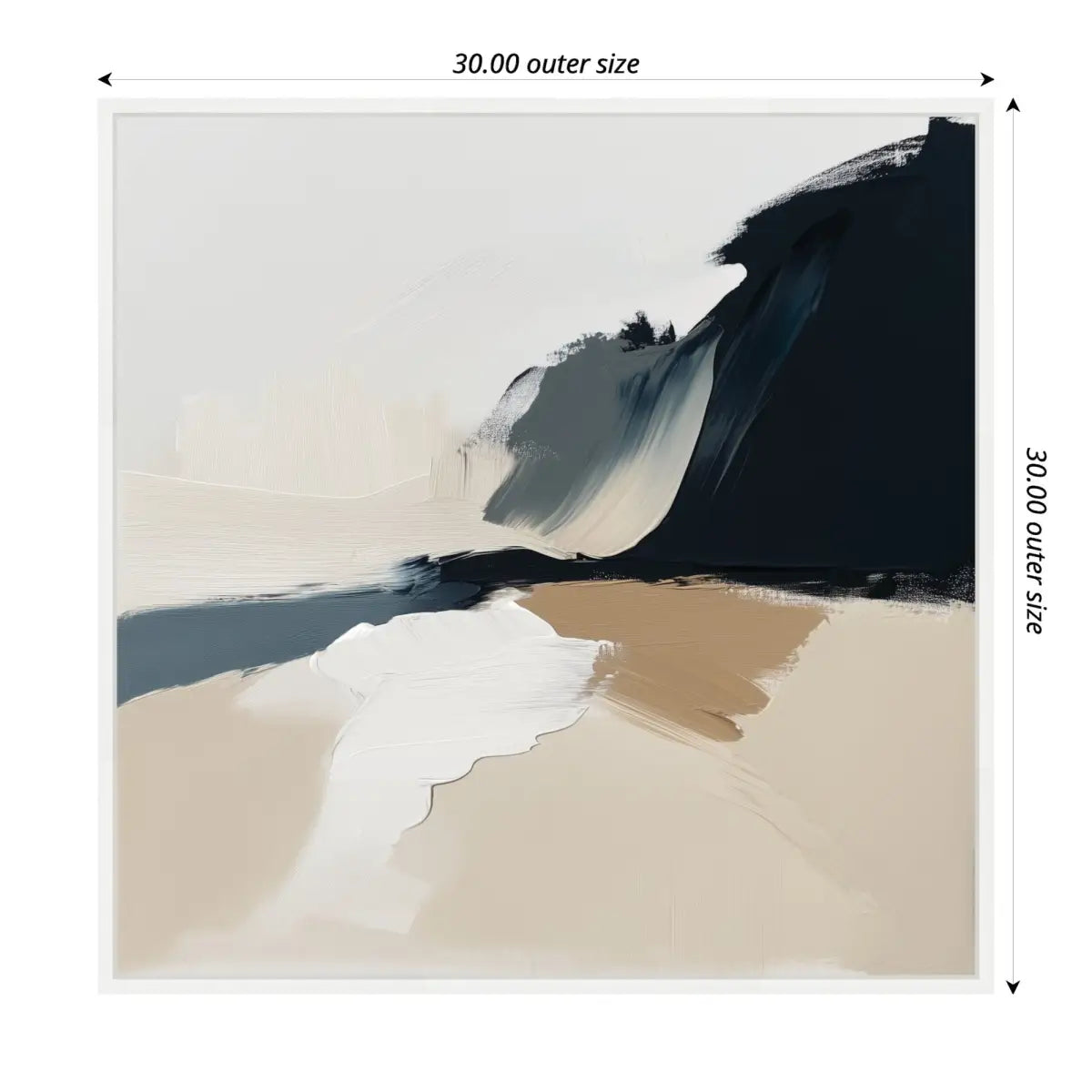 Coastal Sand Modern Abstract Landscape Framed Canvas - kateandlaurel