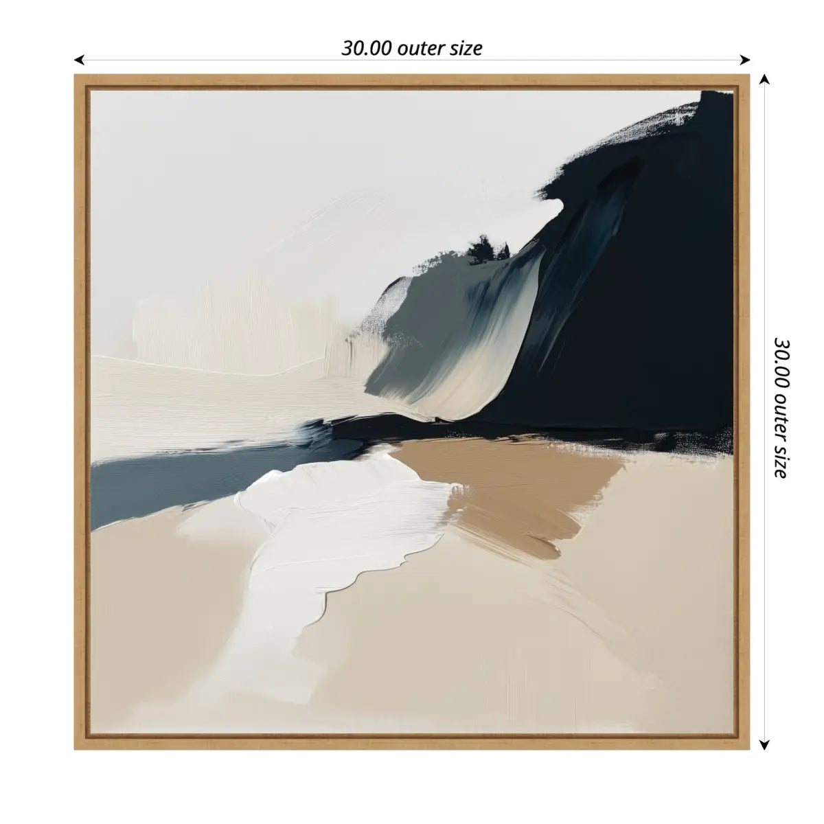 Coastal Sand Modern Abstract Landscape Framed Canvas - kateandlaurel
