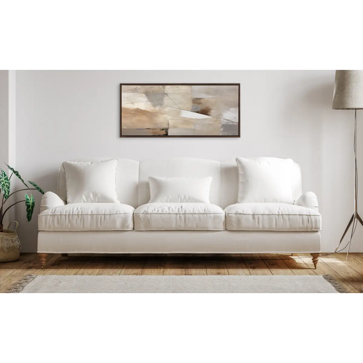 Framed Canvas Art - Contemporary Neutral Textured Abstract - kateandlaurel