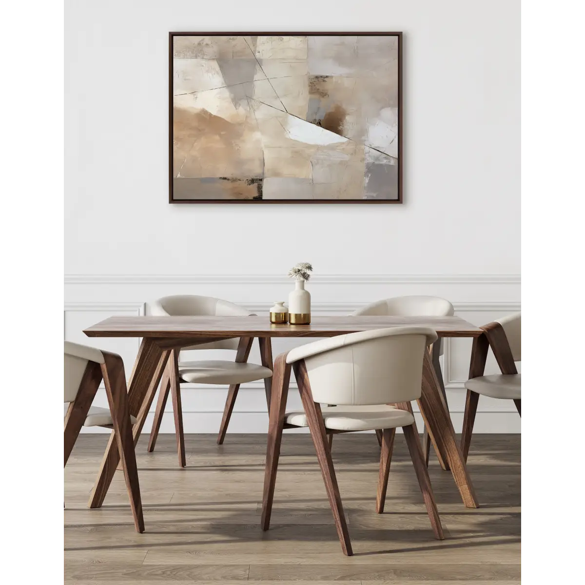 Framed Canvas Art - Contemporary Neutral Textured Abstract - kateandlaurel