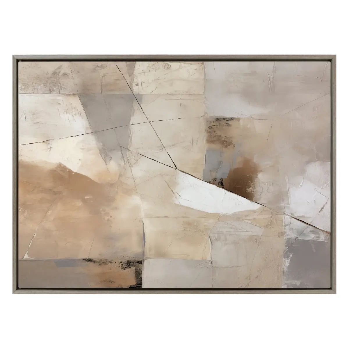 Framed Canvas Art - Contemporary Neutral Textured Abstract - kateandlaurel