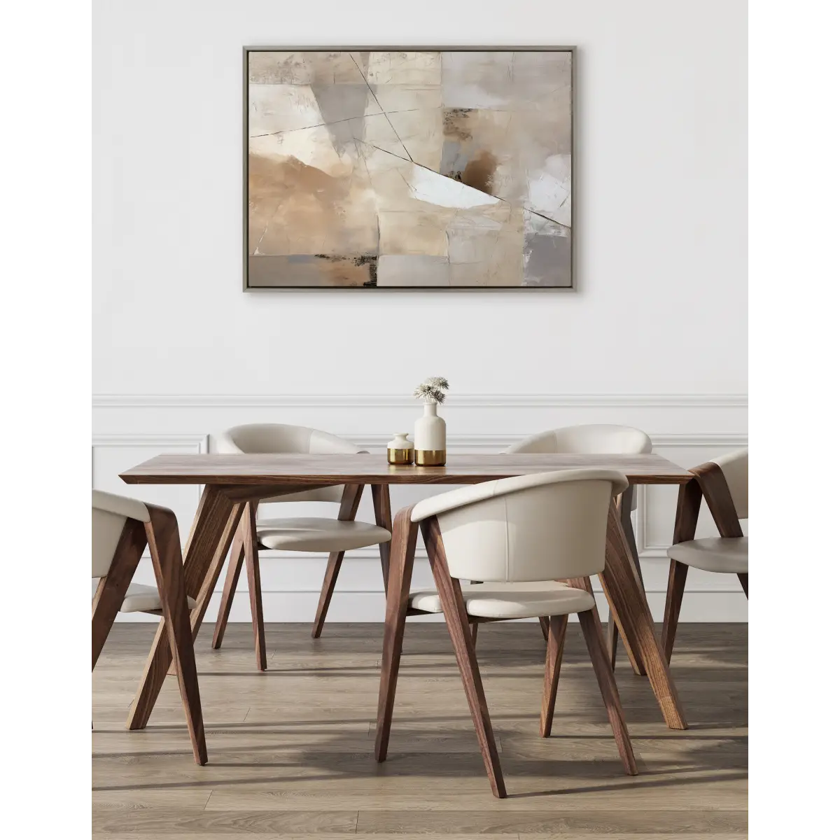 Framed Canvas Art - Contemporary Neutral Textured Abstract - kateandlaurel