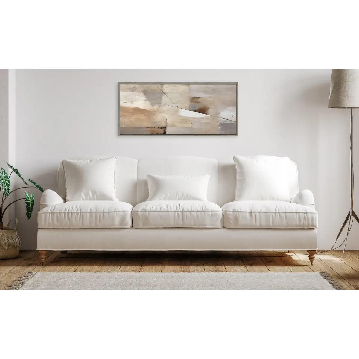 Framed Canvas Art - Contemporary Neutral Textured Abstract - kateandlaurel