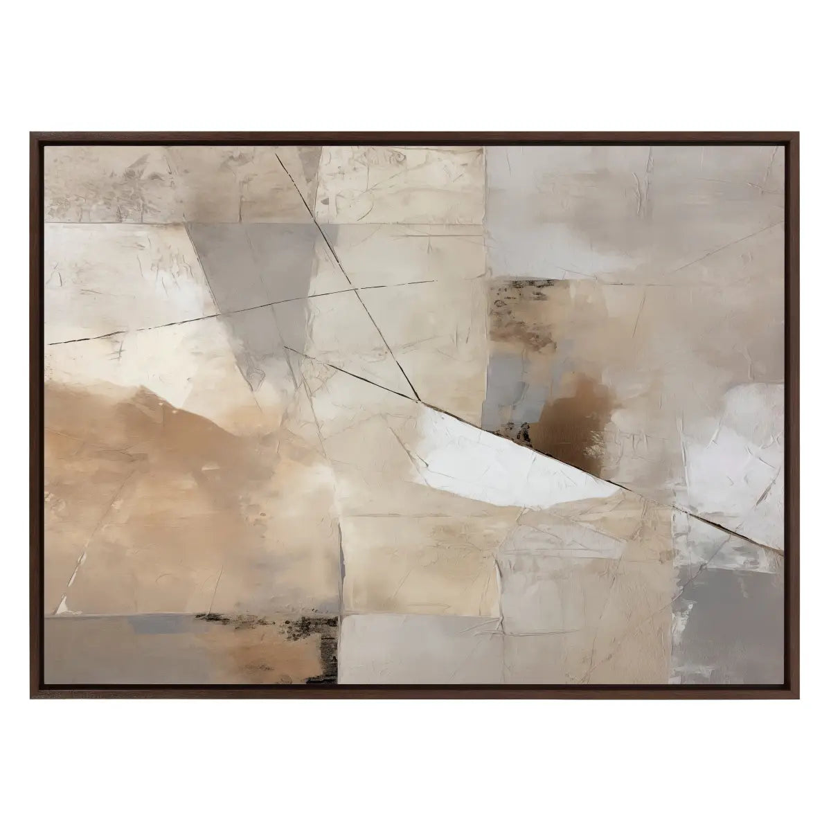 Framed Canvas Art - Contemporary Neutral Textured Abstract - kateandlaurel