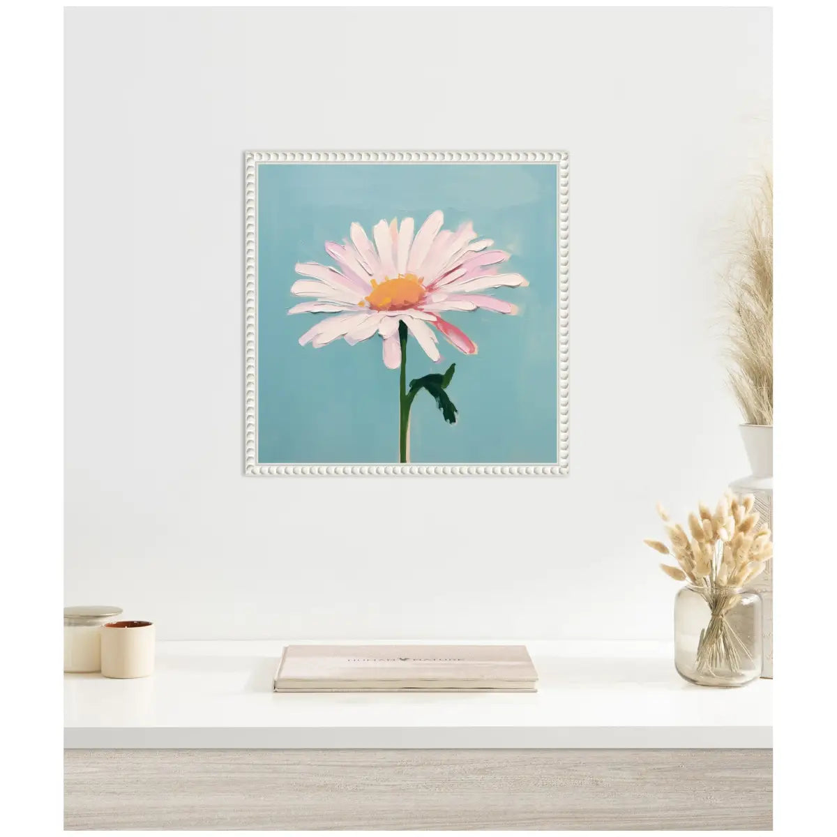 Delicate Daisy Teal Framed Canvas - kateandlaurel
