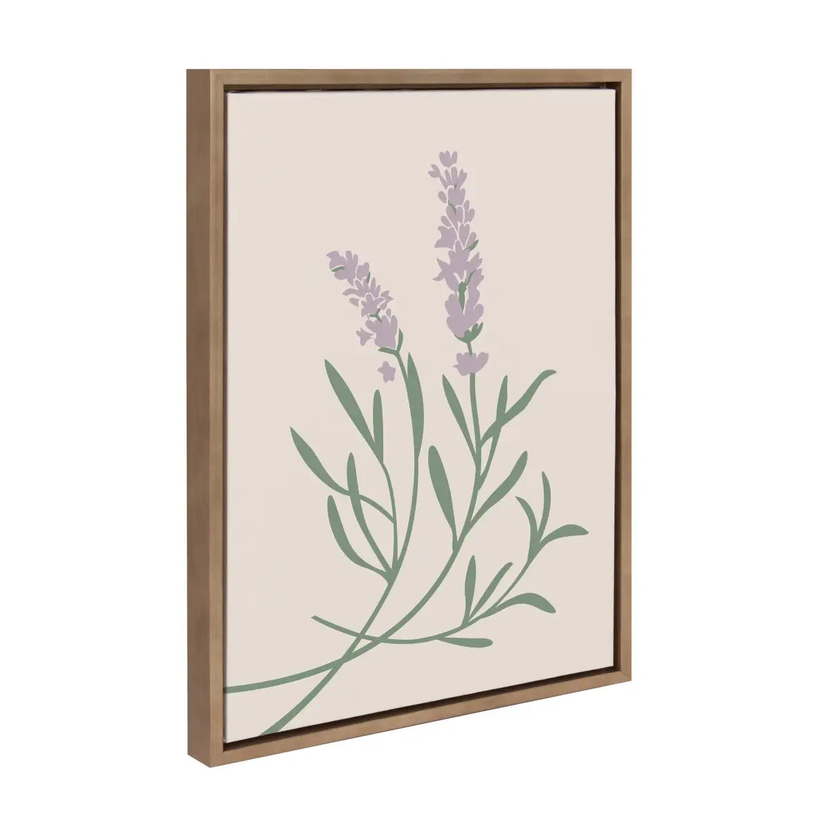 Framed Canvas - Delicate Illustrated Purple Wildflowers - Gold / 18x24 - kateandlaurel