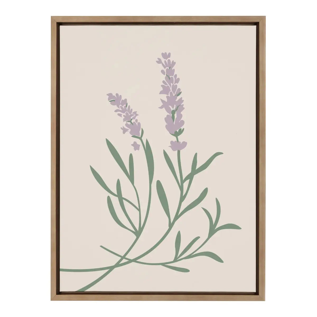 Framed Canvas - Delicate Illustrated Purple Wildflowers - Gold / 18x24 - kateandlaurel