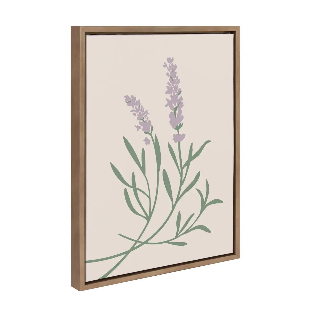 Framed Canvas - Delicate Illustrated Purple Wildflowers - Gold / 18x24 - kateandlaurel