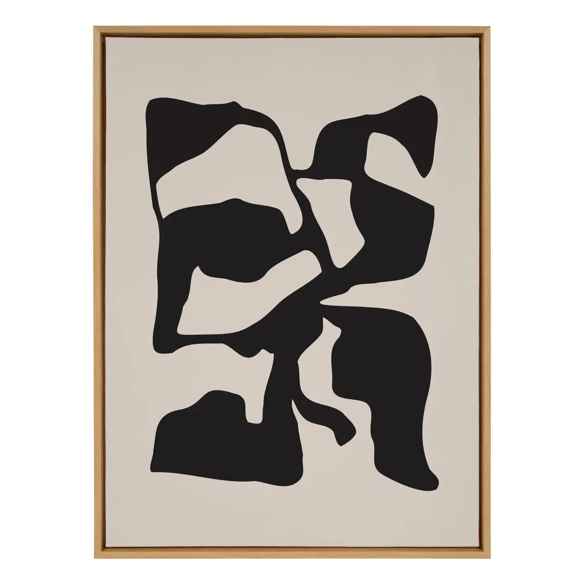 Framed Canvas - Distorted Shapes of Black and Tan - kateandlaurel