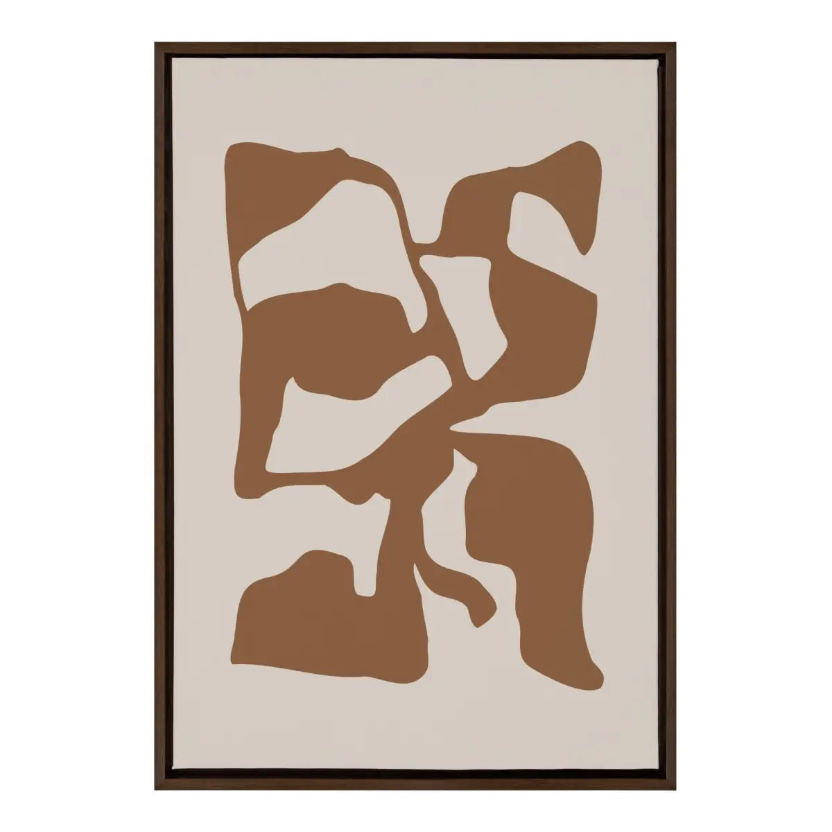 Framed Canvas - Distorted Shapes of Brown and Tan - kateandlaurel