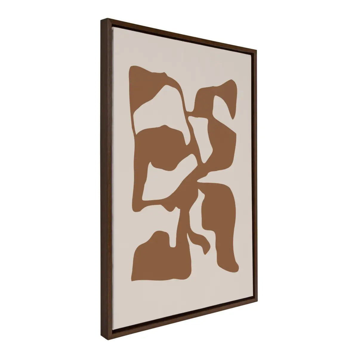 Framed Canvas - Distorted Shapes of Brown and Tan - kateandlaurel