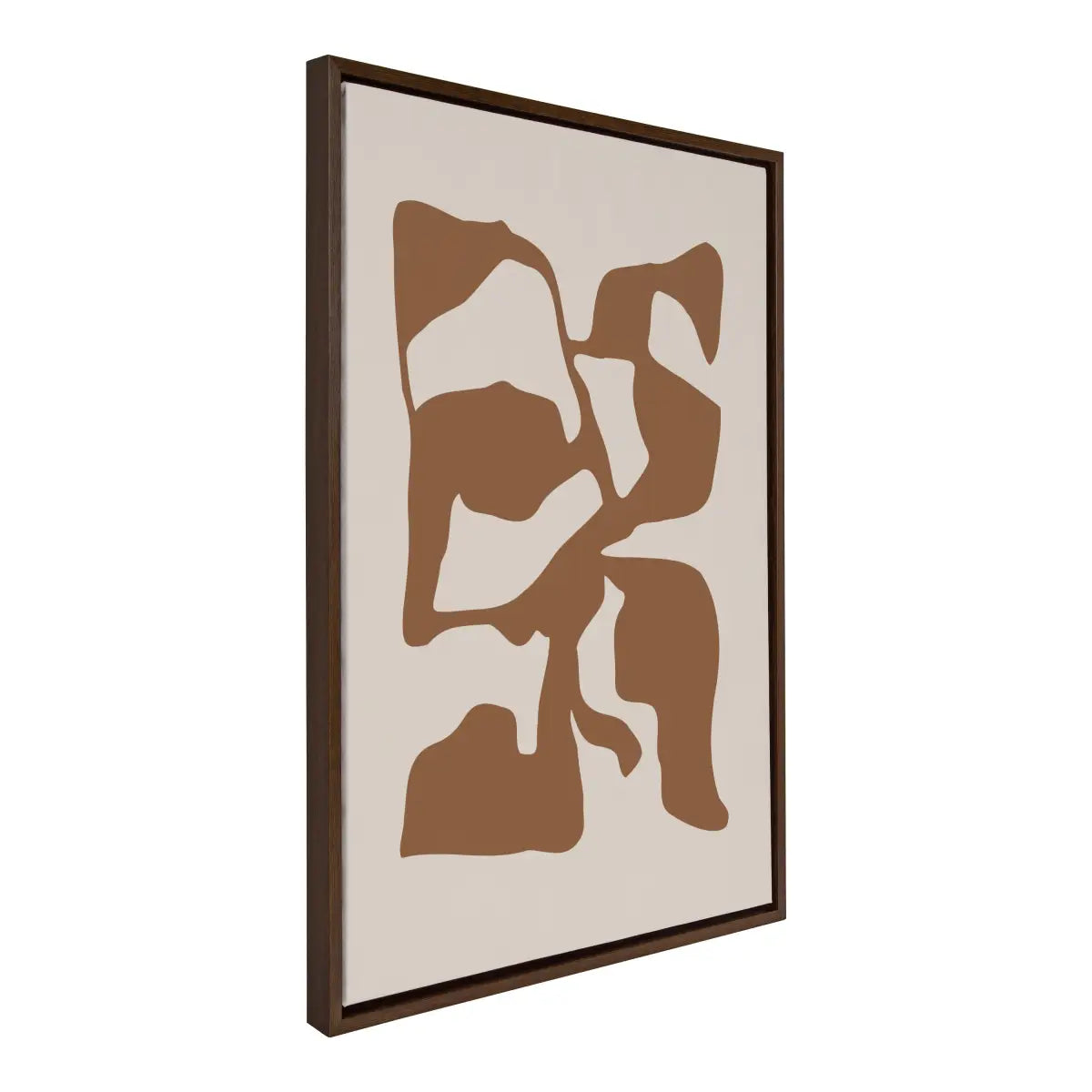 Framed Canvas - Distorted Shapes of Brown and Tan - kateandlaurel