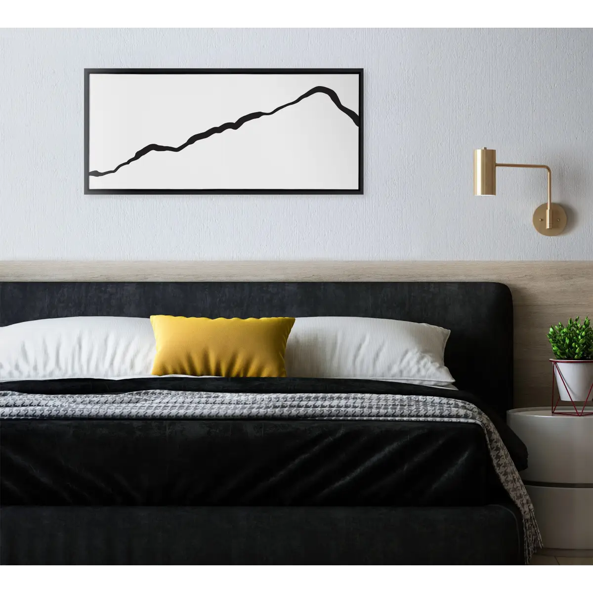 Framed Canvas Art - Minimalist Mountain Landscape Framed Canvas - kateandlaurel