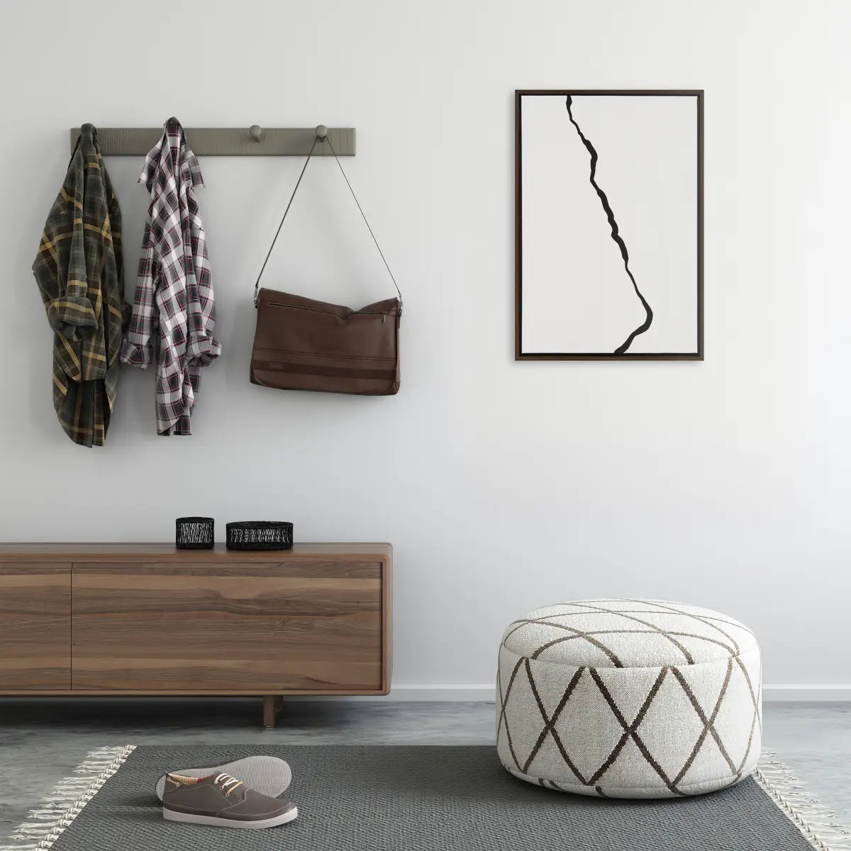 Framed Canvas Art - Minimalist Mountain Landscape Framed Canvas - kateandlaurel